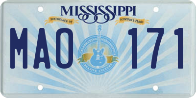 MS license plate MAO171