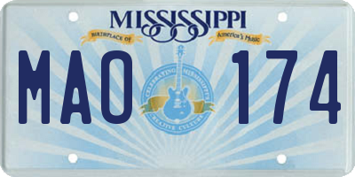 MS license plate MAO174