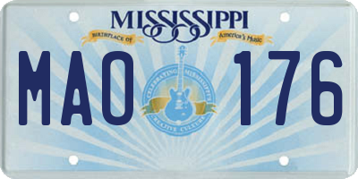 MS license plate MAO176
