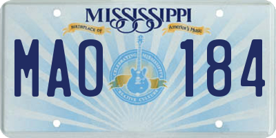 MS license plate MAO184