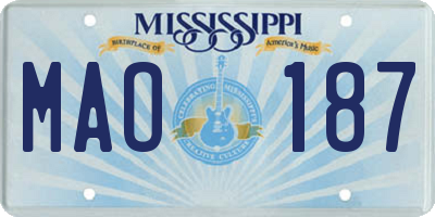 MS license plate MAO187