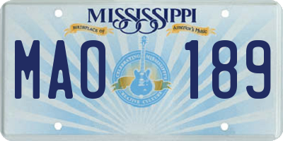 MS license plate MAO189