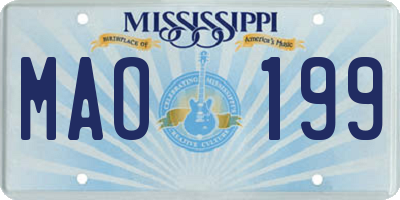 MS license plate MAO199