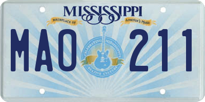 MS license plate MAO211