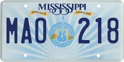 MS license plate MAO218