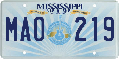 MS license plate MAO219