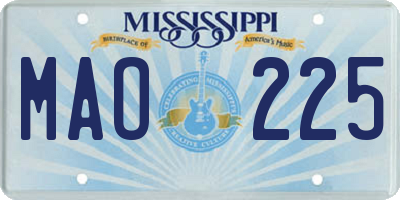 MS license plate MAO225