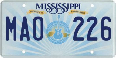 MS license plate MAO226