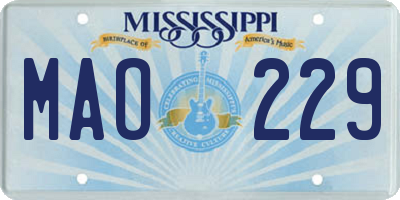 MS license plate MAO229