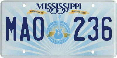 MS license plate MAO236