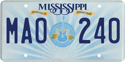 MS license plate MAO240