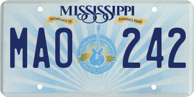 MS license plate MAO242
