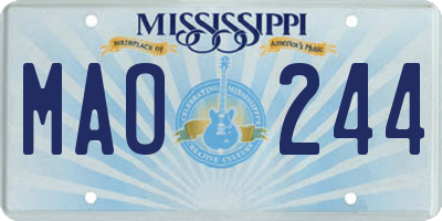 MS license plate MAO244