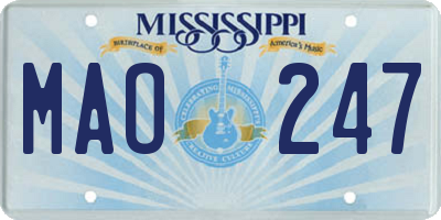 MS license plate MAO247
