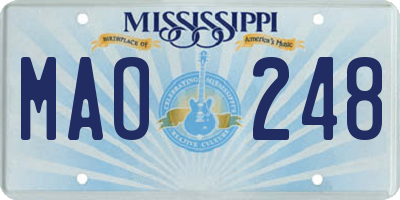 MS license plate MAO248