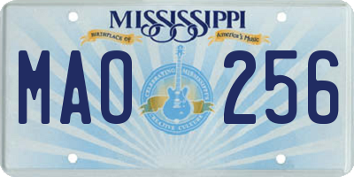 MS license plate MAO256