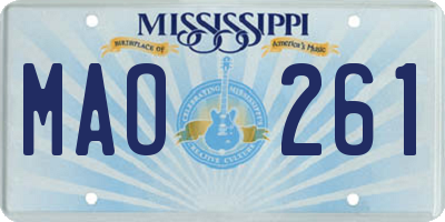 MS license plate MAO261