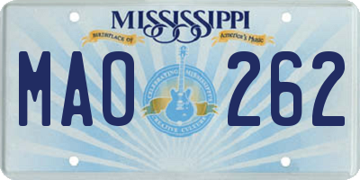 MS license plate MAO262