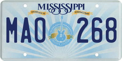MS license plate MAO268