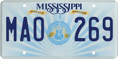 MS license plate MAO269