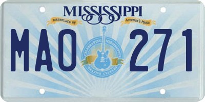 MS license plate MAO271