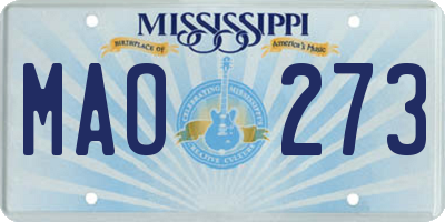 MS license plate MAO273
