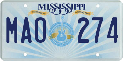MS license plate MAO274
