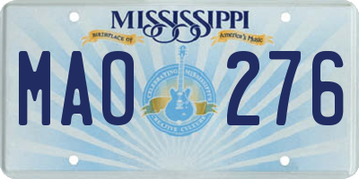MS license plate MAO276