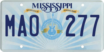 MS license plate MAO277