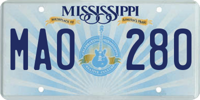 MS license plate MAO280