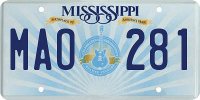 MS license plate MAO281