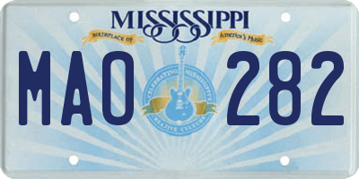 MS license plate MAO282