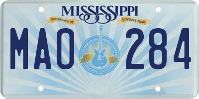 MS license plate MAO284