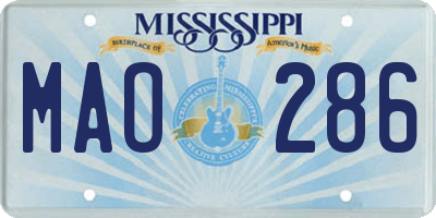 MS license plate MAO286