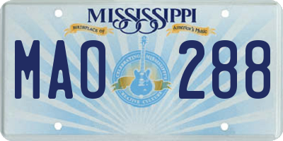 MS license plate MAO288
