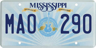 MS license plate MAO290