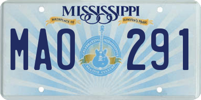 MS license plate MAO291