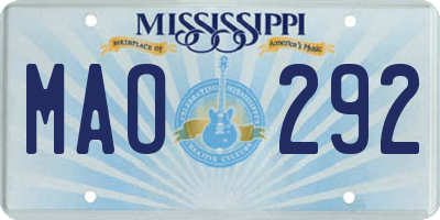 MS license plate MAO292