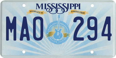 MS license plate MAO294