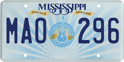 MS license plate MAO296