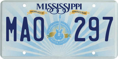 MS license plate MAO297