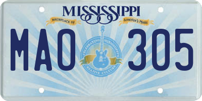 MS license plate MAO305