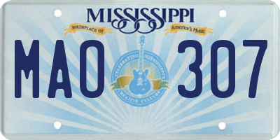 MS license plate MAO307