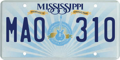 MS license plate MAO310