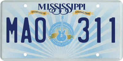 MS license plate MAO311