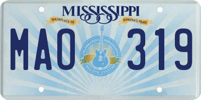 MS license plate MAO319