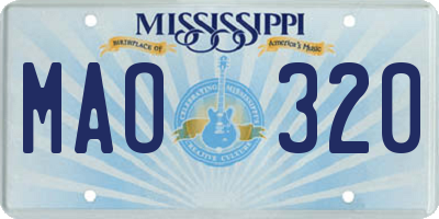 MS license plate MAO320