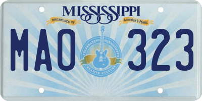 MS license plate MAO323