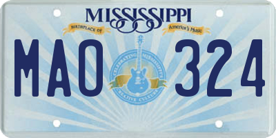 MS license plate MAO324