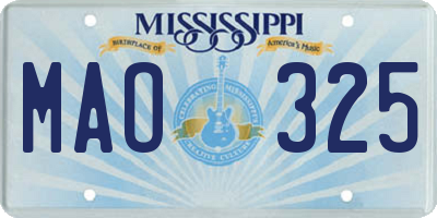 MS license plate MAO325